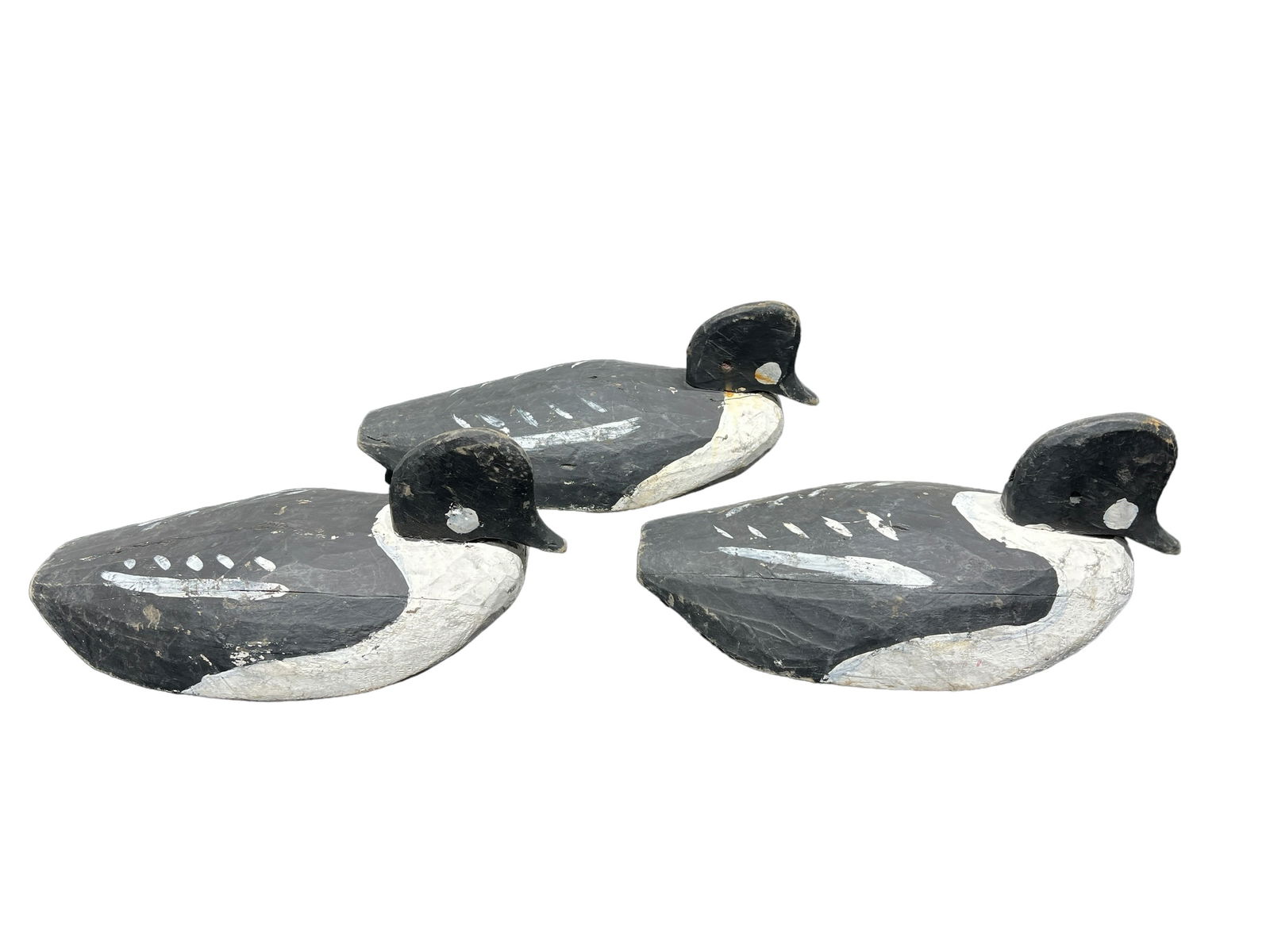 3pc. Lot of Painted Duck Decoys 7"H,   17 1/2"L,   8 1/4"W (1 of 6)