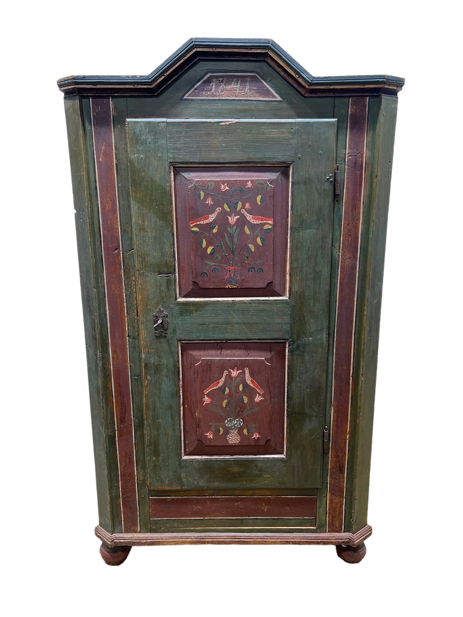 19th C. Painted Cupboard 77"H,   45"L,   18 1/4"W (1 of 13)