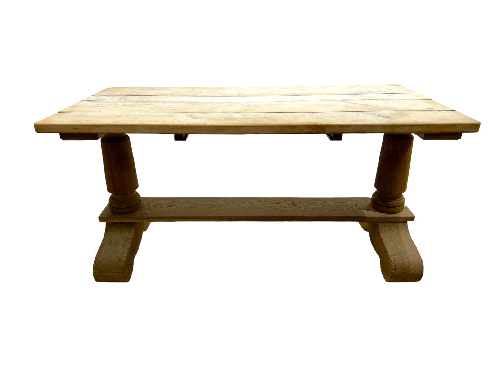 French Bleached Trestle Table 29"H,   59 1/2"L,   29 3/4"W (1 of 6)