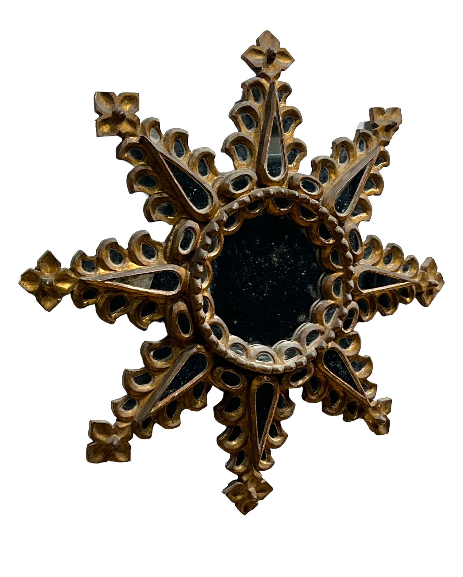 Spanish Gilt Wood Sunburst Mirror 30"  x   30" (1 of 7)