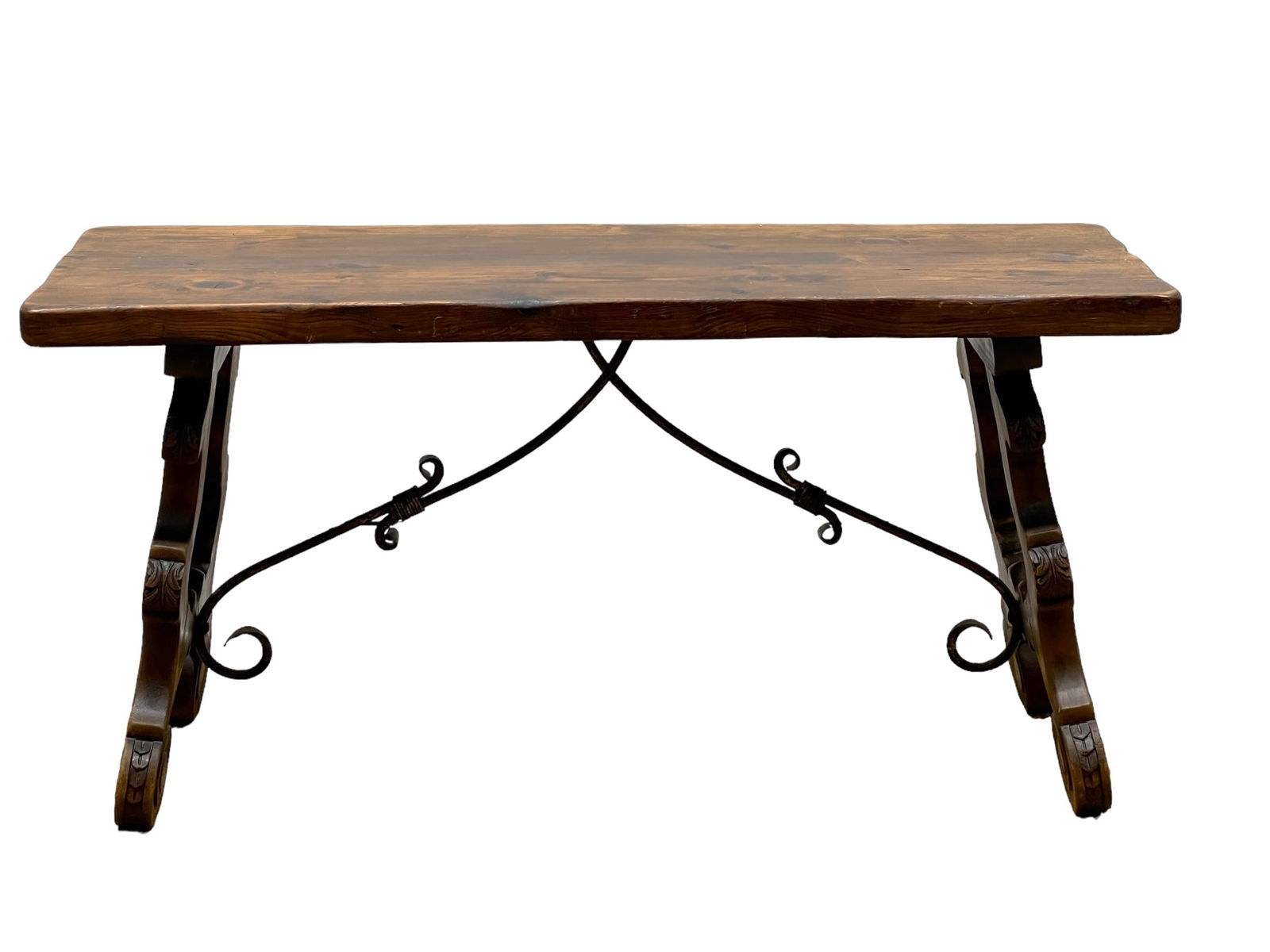 Spanish Trestle  Bench 19 1/2"H, 39 1/2"L, 15"W (1 of 8)