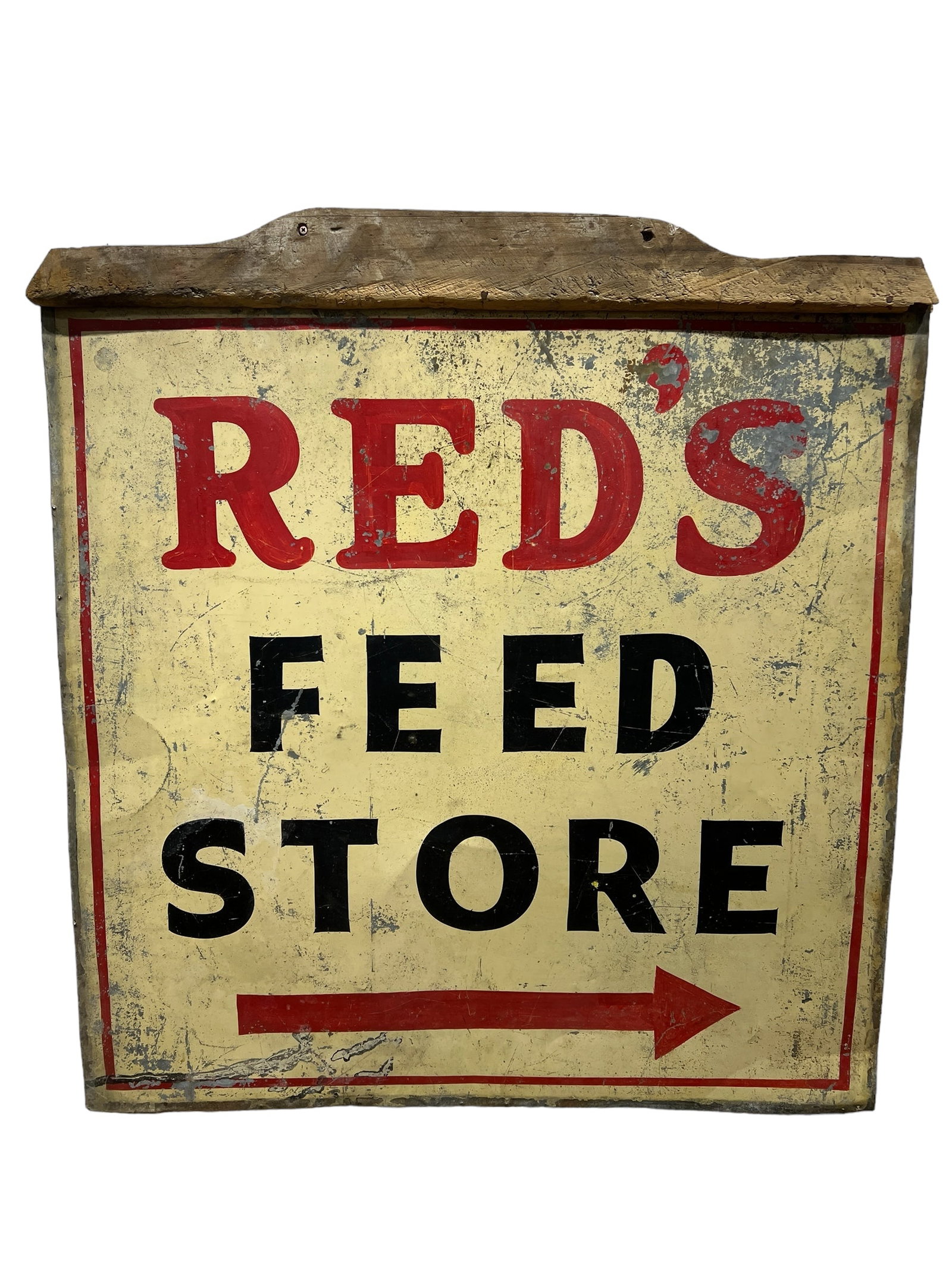 Reds Feed Store Double Sided Metal Sign 39 1/4"H   x   36 1/2"L (1 of 6)