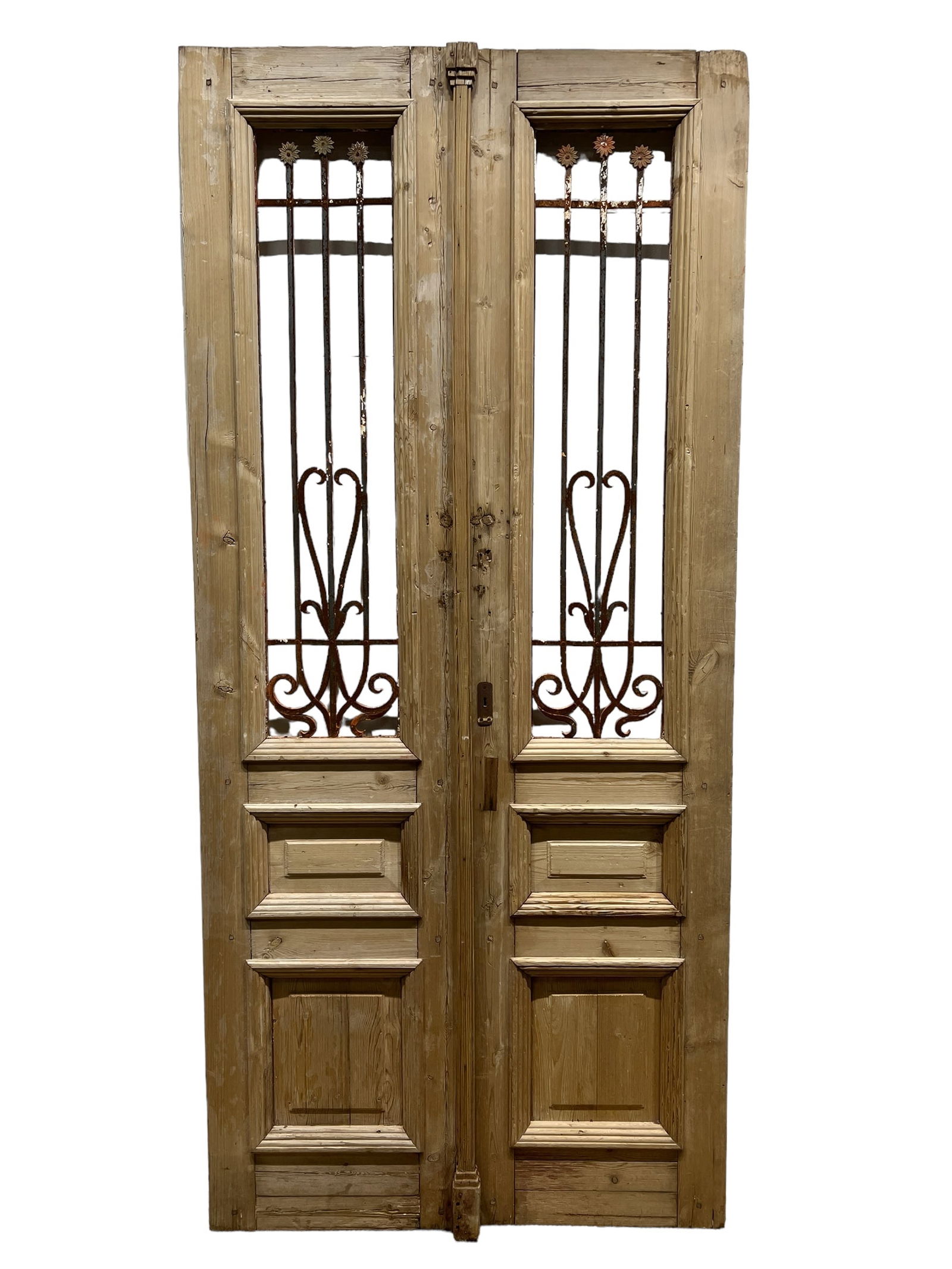 Pair of Architectural Doors w/ Iron Inserts 96"H   x   44"L(Together) (1 of 14)