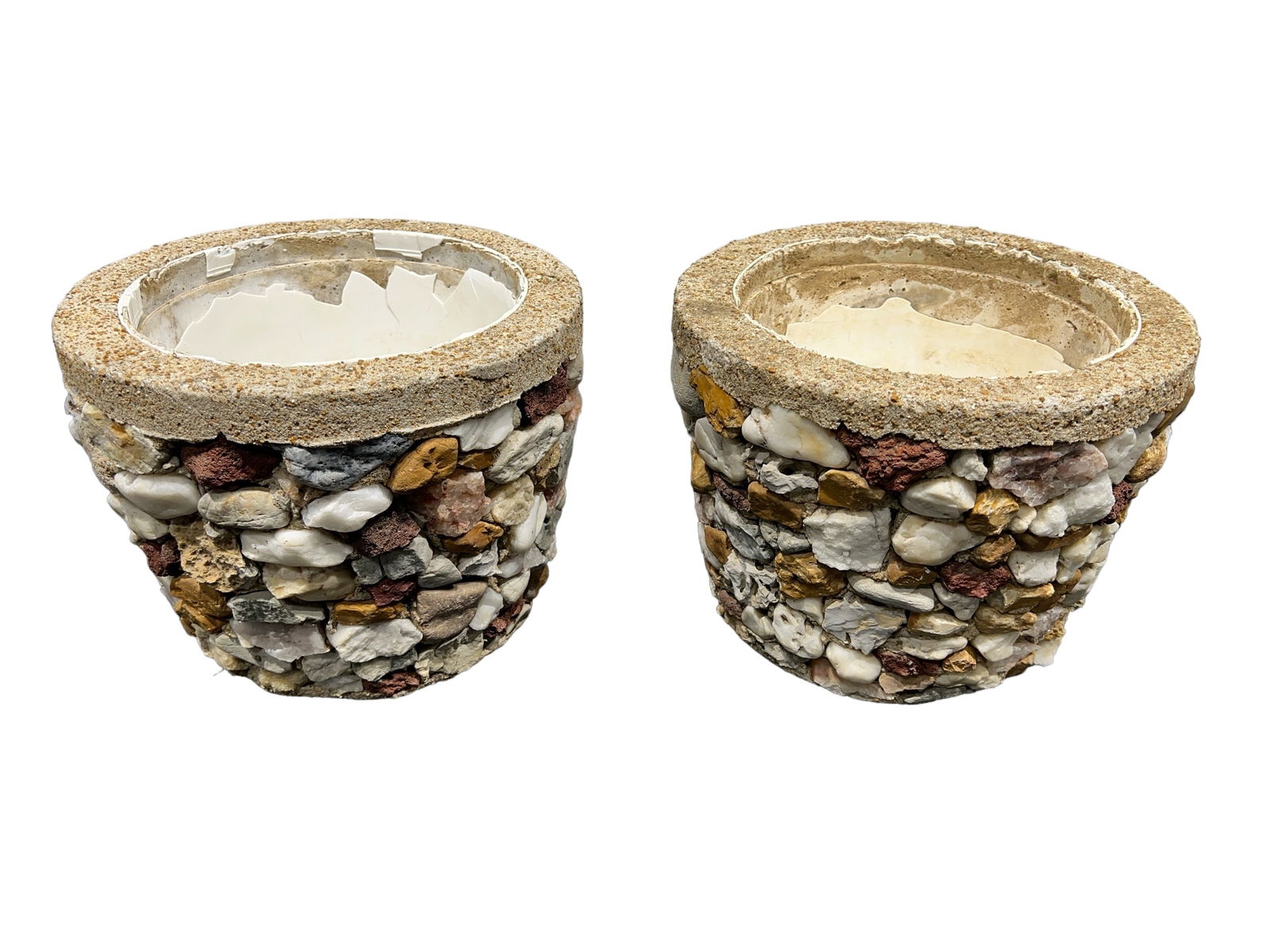 Pair of Rock Planters 8 3/4"H   x   11 1/4"Diamater (1 of 7)