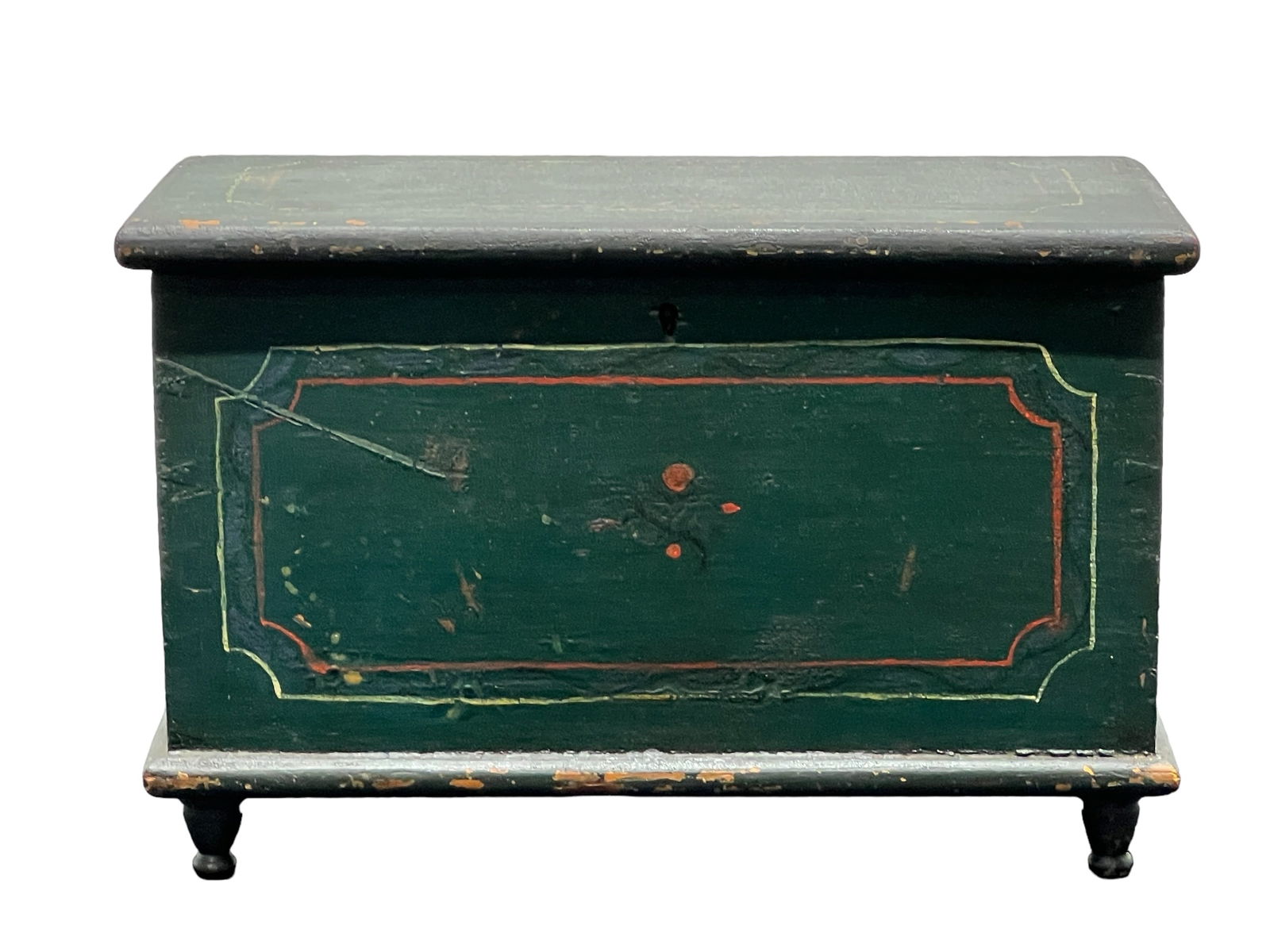 Miniature Painted Blanket Chest 8 1/2"H, 12 3/4"L, 6"W (1 of 6)