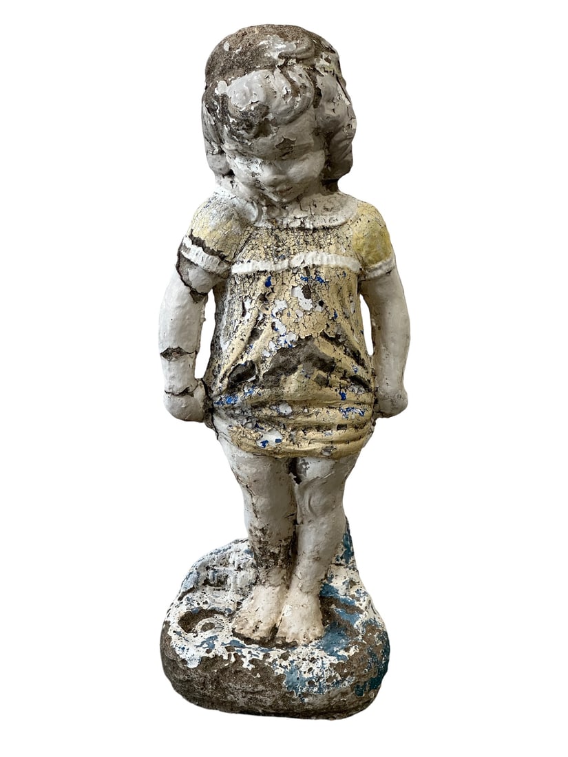 Concrete Girl Statue 31 1/2"H, 11"L, 8"W (1 of 10)