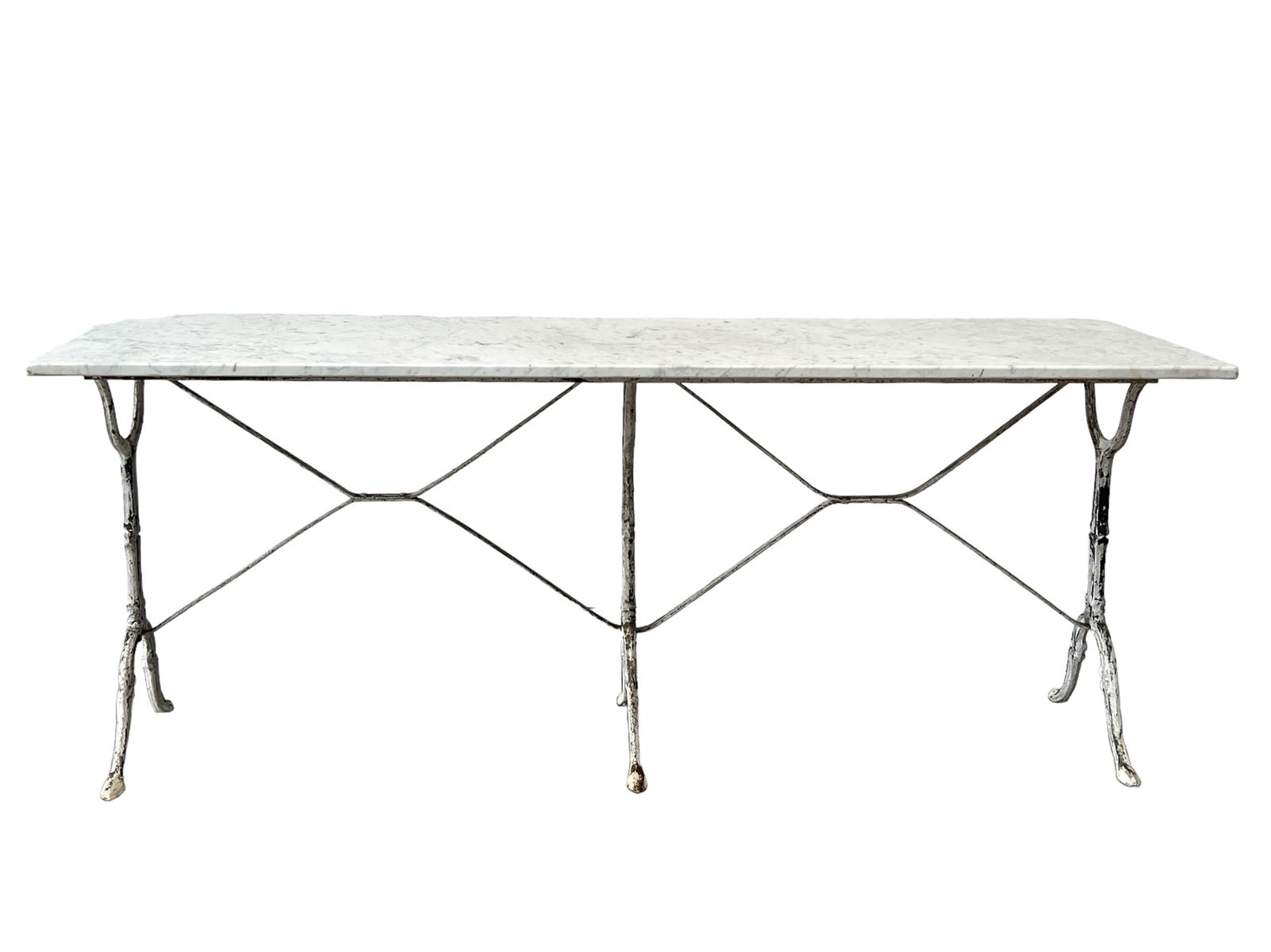 French Marble Top Table 28"H, 68 3/4"L, 21 /4"W (1 of 8)