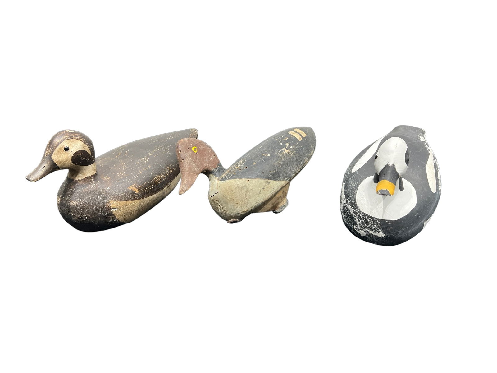 3pc. Lot of Painted Duck Decoys Tallest - 7 3/4"H,   14 1/4"L,   6"W (1 of 10)