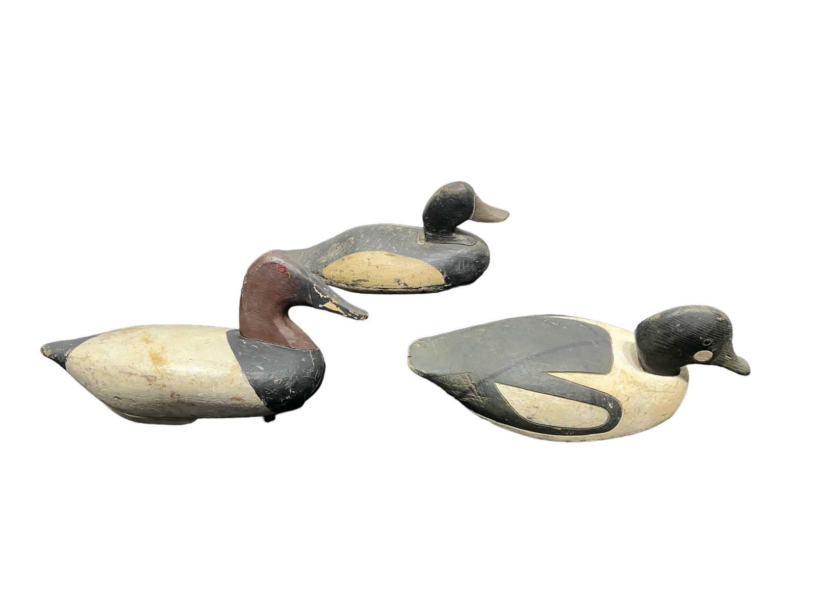 3pc. Lot of Painted Duck Decoys Largest - 7 1/2"H,   14 1/4"L,   6"W (1 of 7)