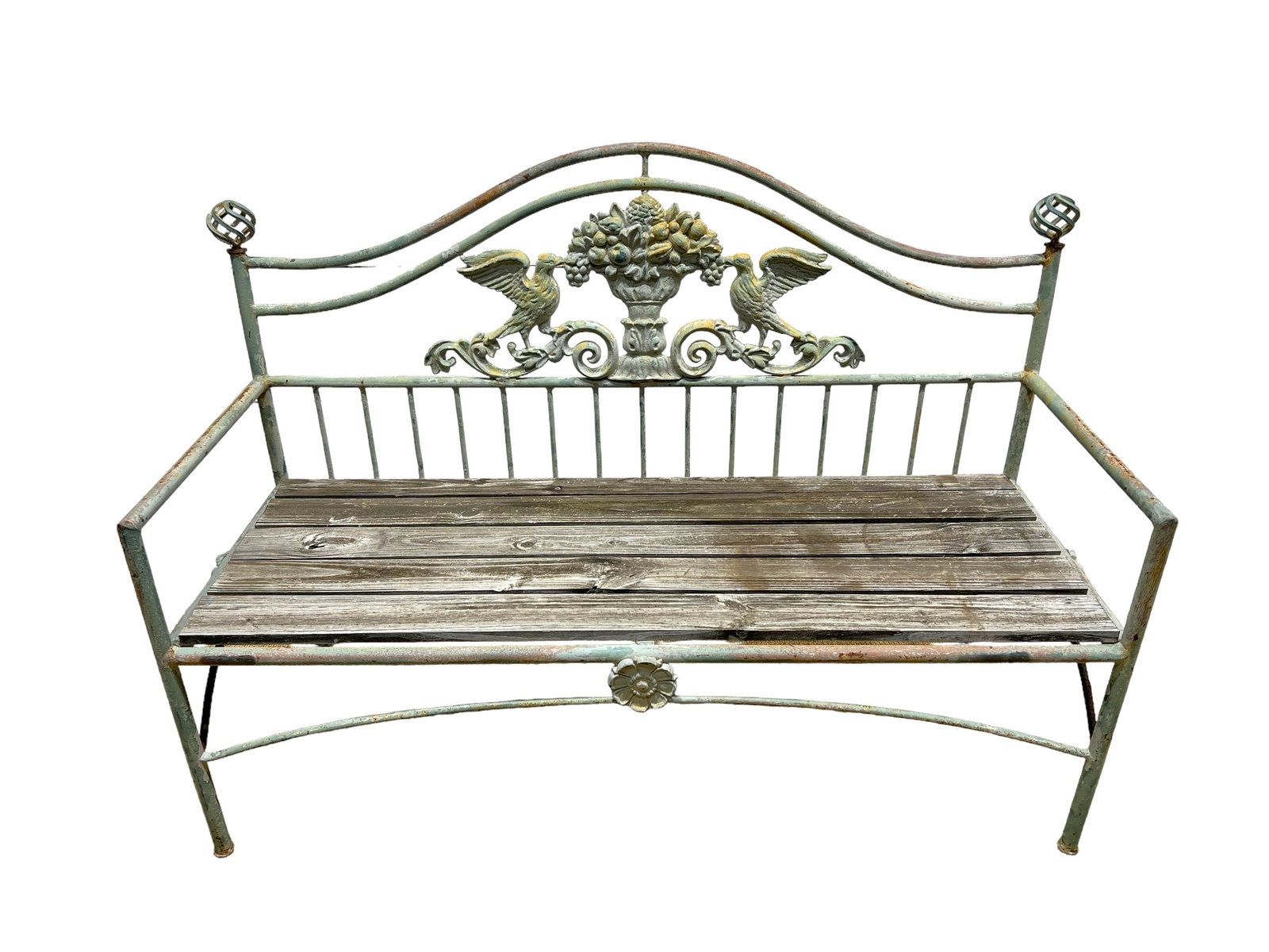 French Painted Iron Bench 39 1/4"H,   55"L,   22 1/4"W (1 of 7)