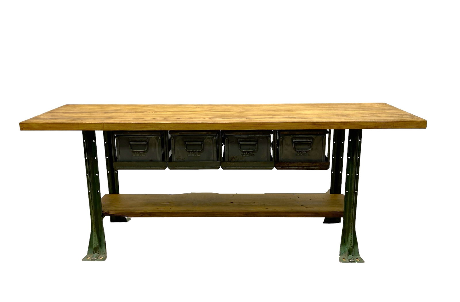Industrial Console w/ 4 Drawers 33"H, 84"L, 24"W: Industrial Console w/ 4 Drawers 33"H, 84"L, 24"W
