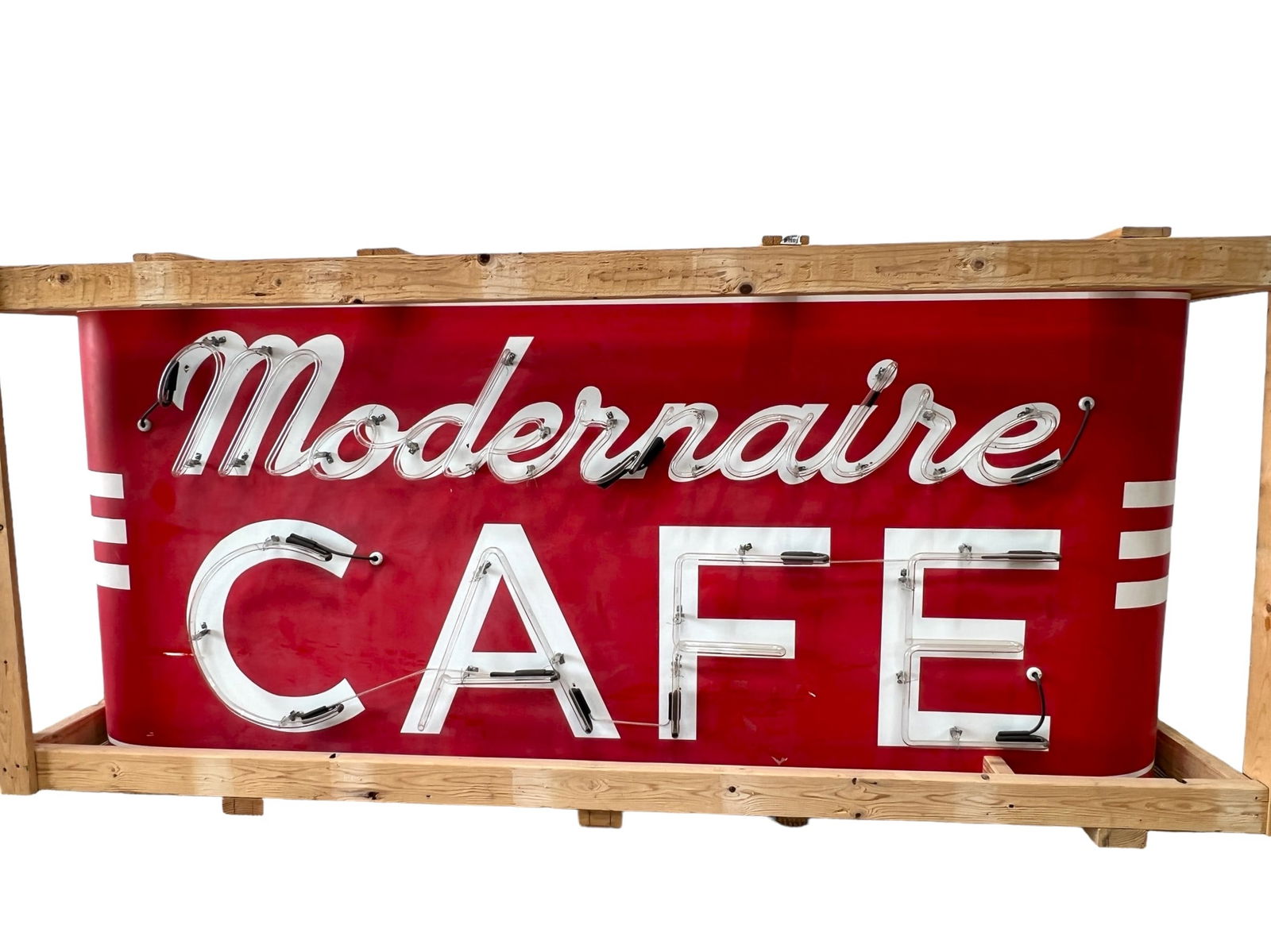 Modernaire Cafe Neon Sign  - 42 1/8"H,  96 1/2"L,  11 3/4"W(at neon) (1 of 7)