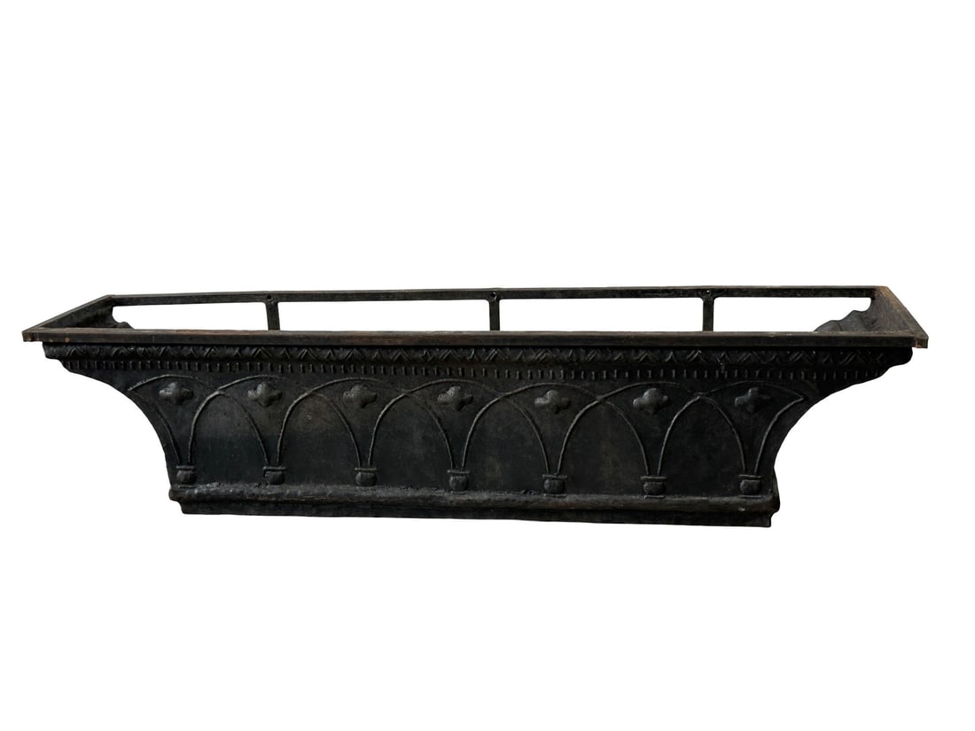 French Metal Wall Hanging Planter Box 16 1/2"H, 71 1/2"L, 15 1/2"W (1 of 7)