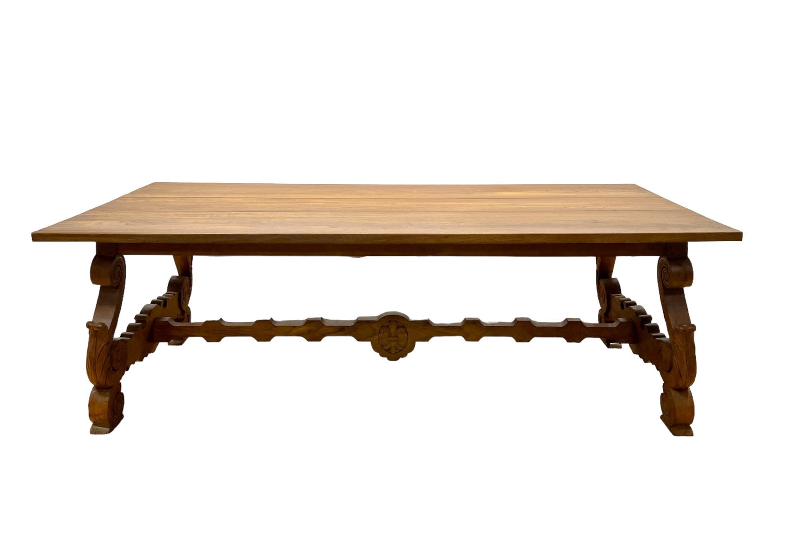Carved Spanish Trestle Table 32"H, 96"L, 47 1/2"W (1 of 10)