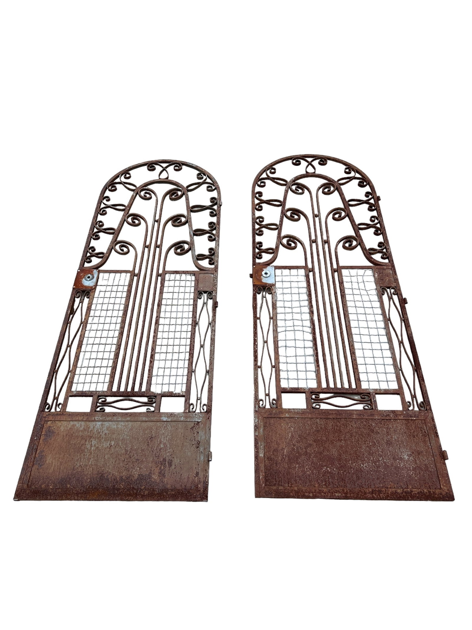 2pc. Lot of French Cast Iron Garden Gates 85 1/2"H x 30"L ea.: 2pc. Lot of French Cast Iron Garden Gates 85 1/2"H x 30"L ea.