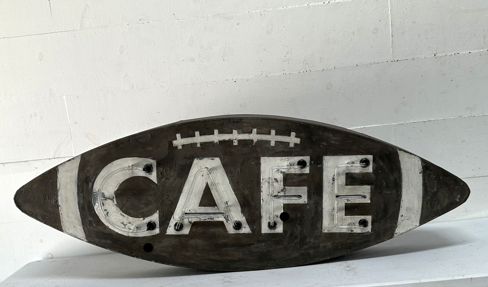 CAFE Neon Football Shape Can Sign - working 24"H, 69 1/2":, 10"W (1 of 6)