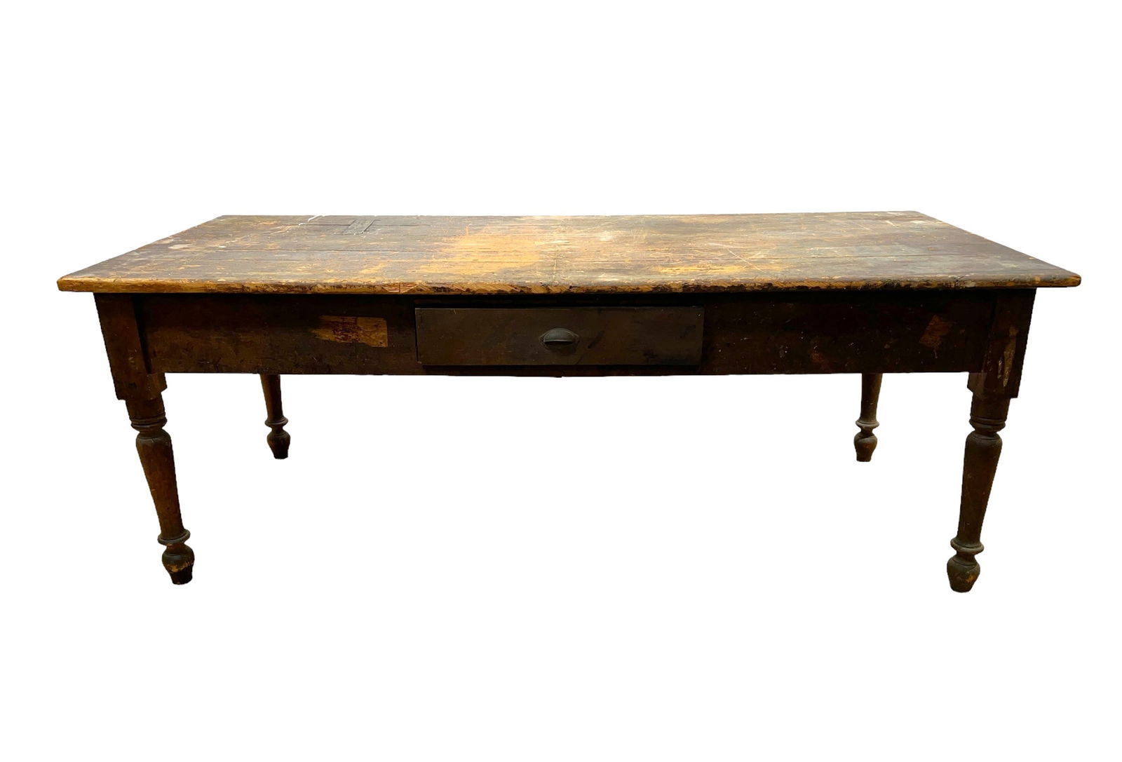 Painted General Store Work Table w/ Drawer 35 3/4"H,   96"L,   41 1/4"W (1 of 6)