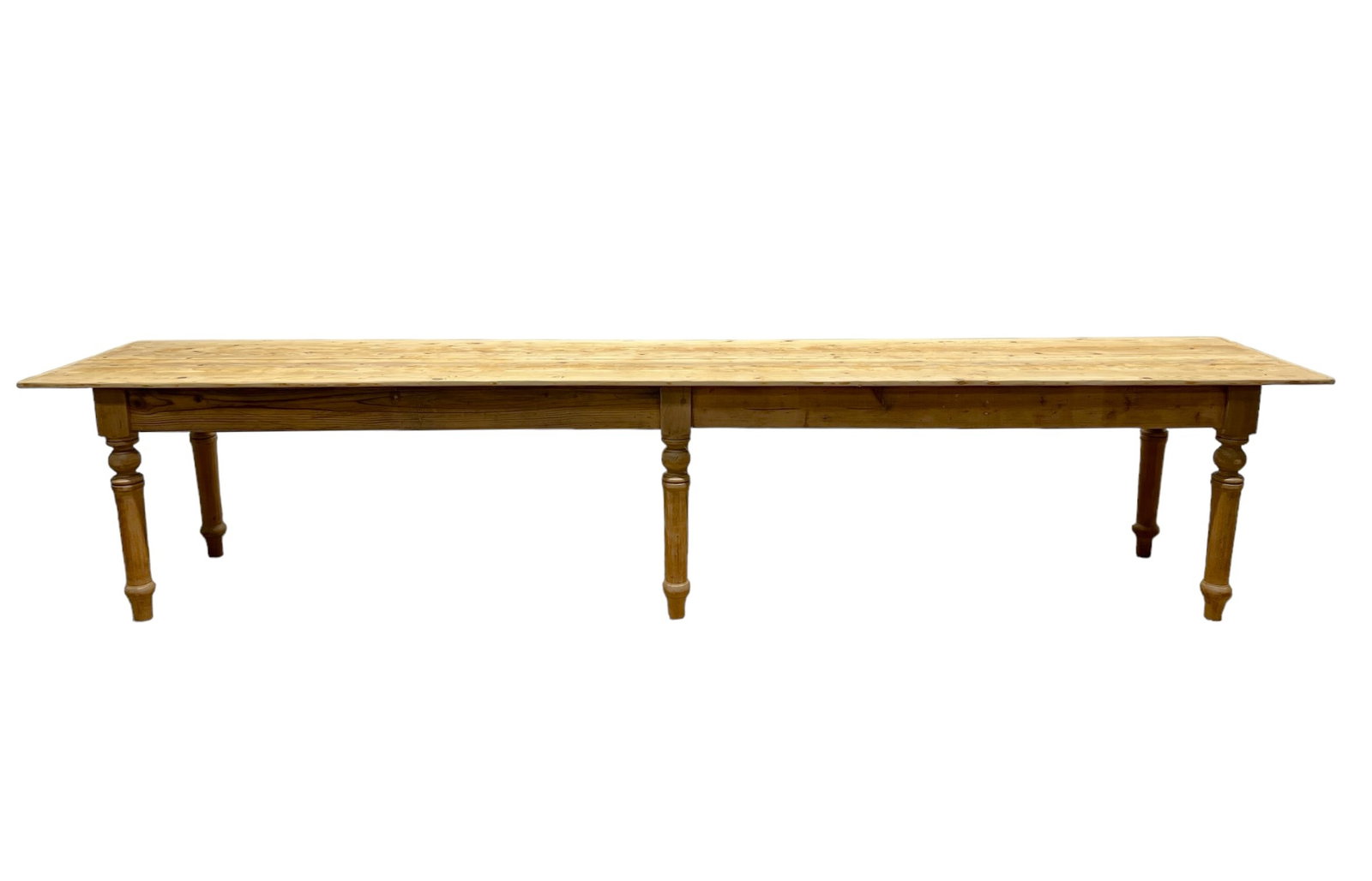 Pine Farm Table 30"H, 145 1/2"L (12 ft. 1 1/2 in.), 26"W: Pine Farm Table 30"H, 145 1/2"L (12 ft. 1 1/2 in.), 26"W
