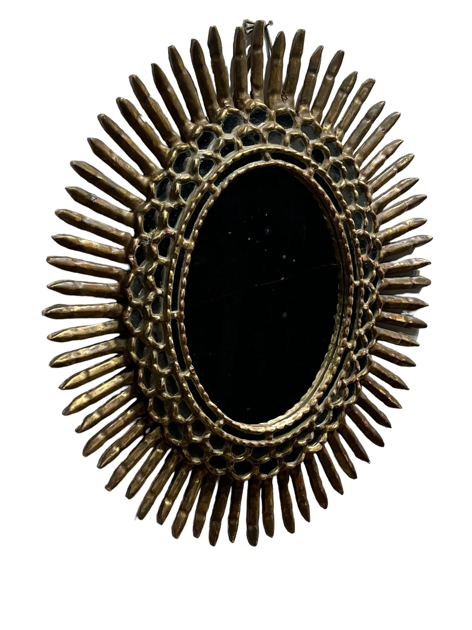Spanish Gilt Wood Sunburst Mirror 32"  x   27" (1 of 6)