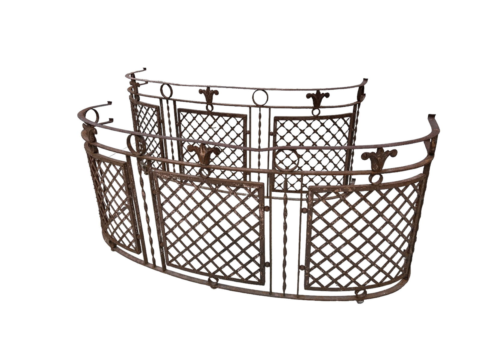 Pair of French Cast Iron Balcony Railings 37"H,   87 1/2"L,   24"W (1 of 9)