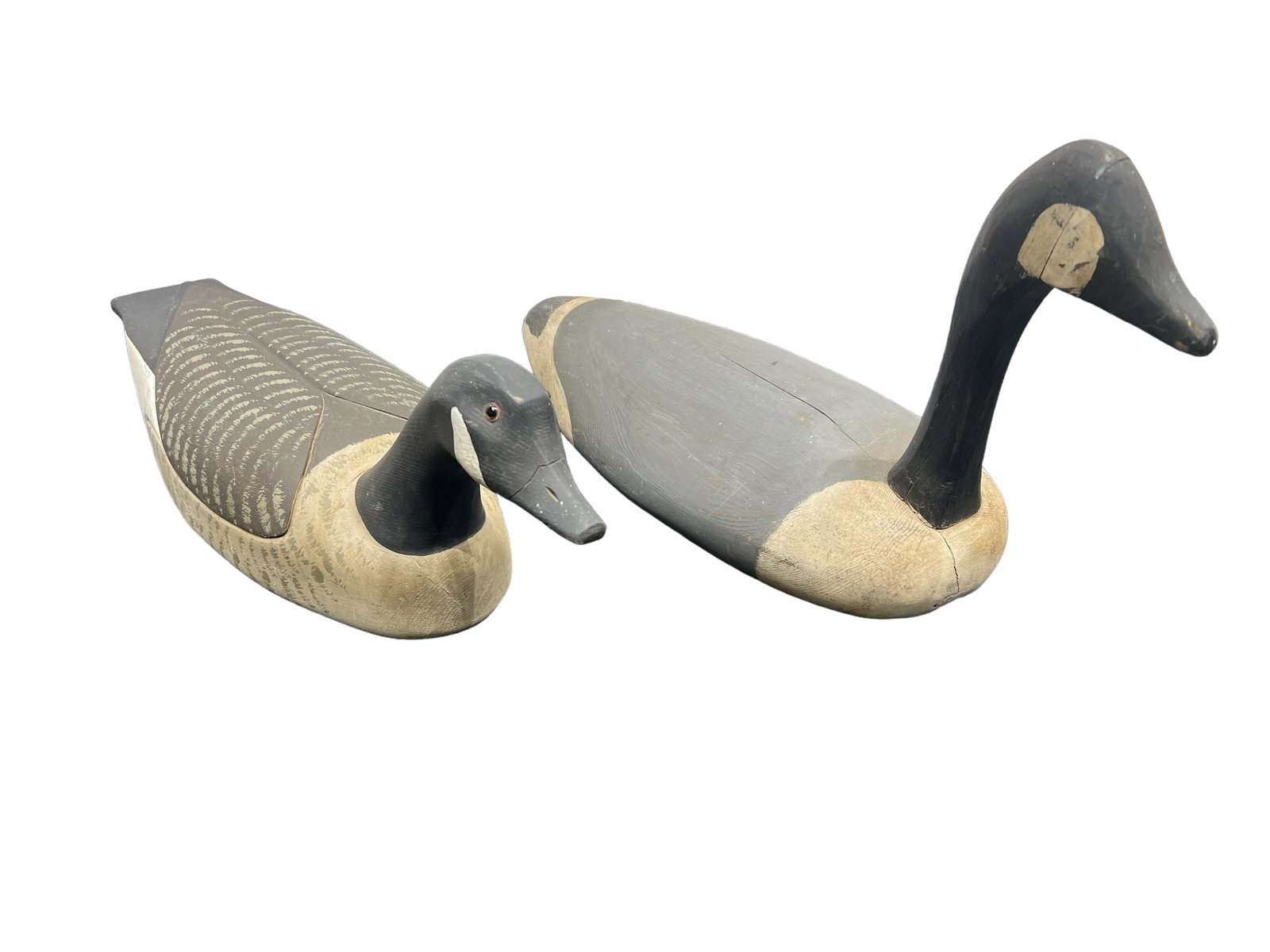 2pc. Lot of Painted Geese Decoys 12 1/2"H,   24"L,   8 1/2"W (1 of 8)