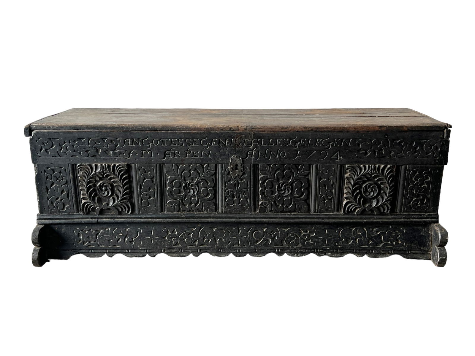 Carved Blanket Chest Dated 1794 21 1/2"H, 64"L, 24 1/2"W (1 of 11)