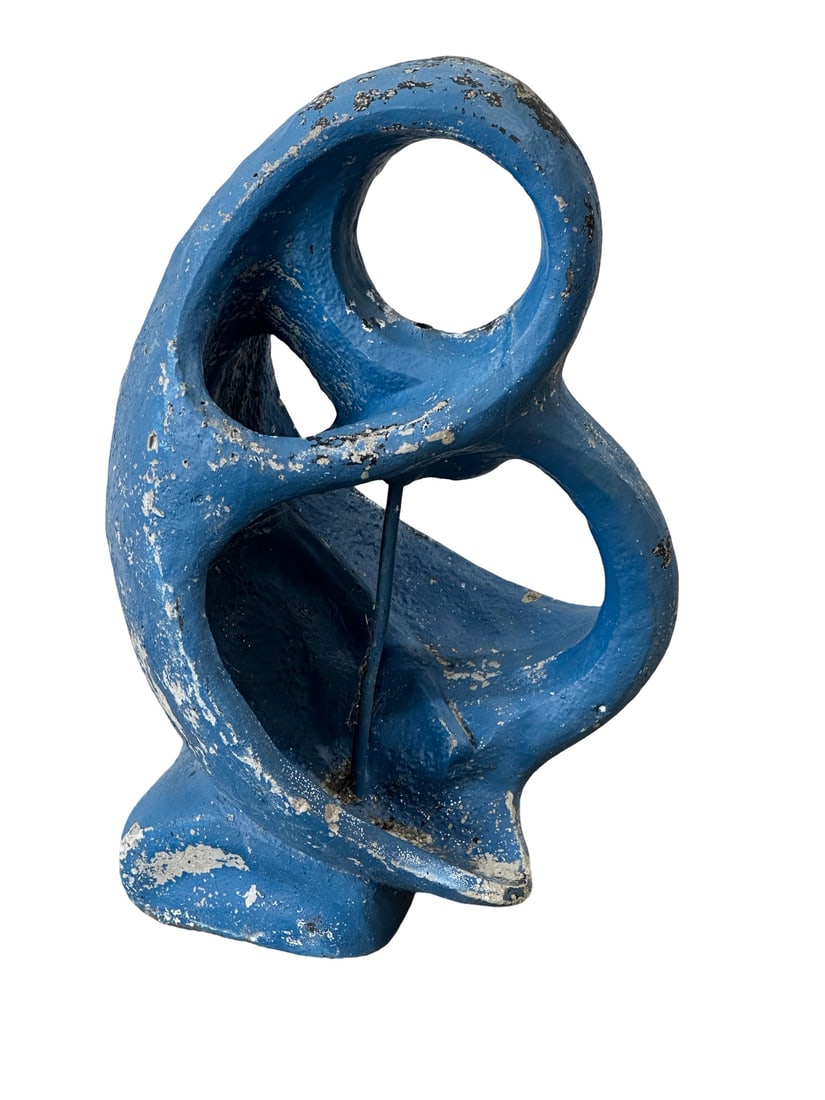 Mid Century Concrete Sculpture 23"H, 13 1/2"L, 12"W: Mid Century Concrete Sculpture 23"H, 13 1/2"L, 12"W