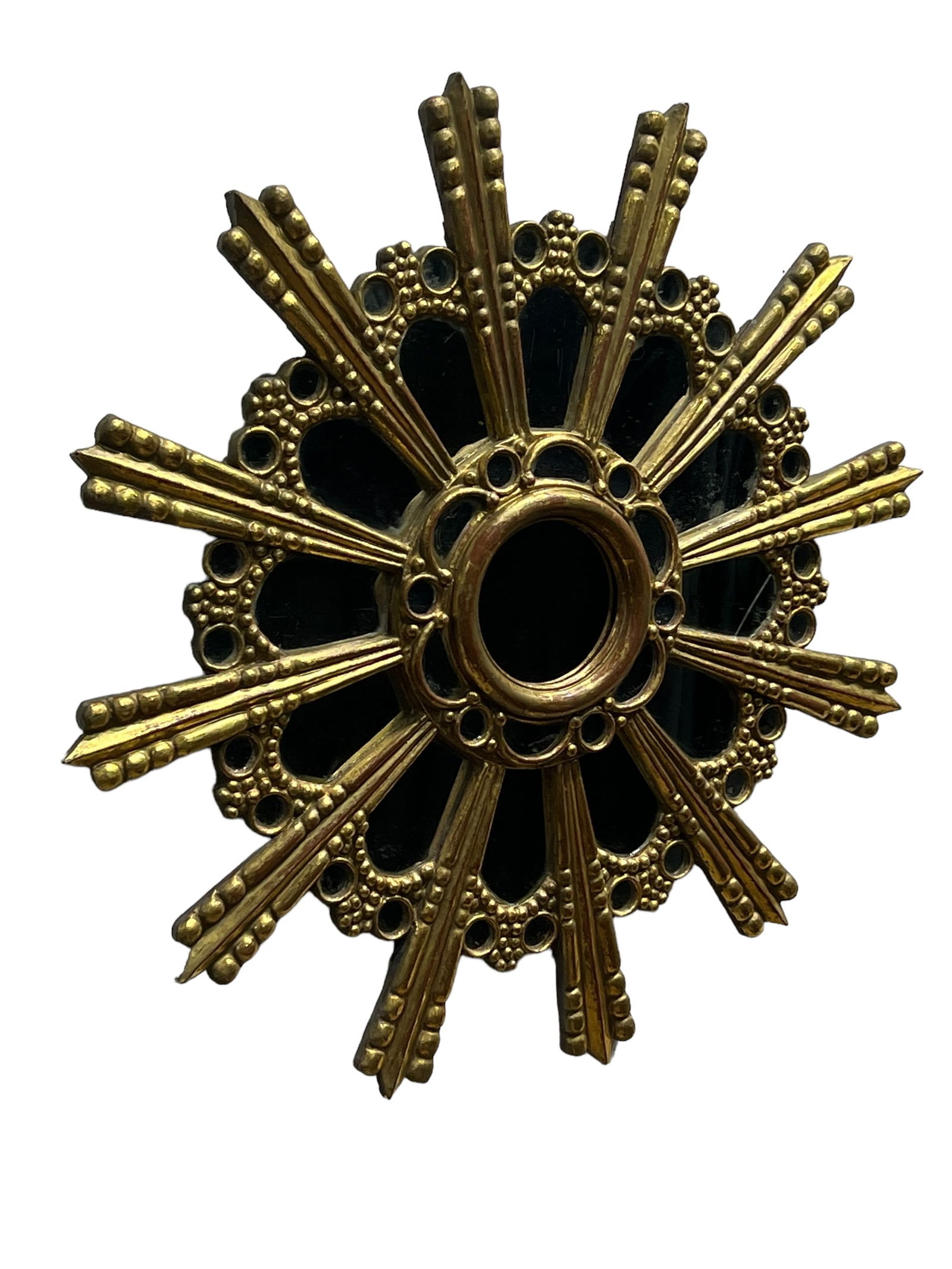 Spanish Gilt Wood Sunburst Mirror 32"  x   32" (1 of 6)