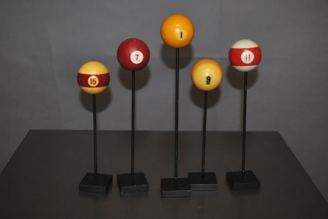 Lot of Pool Balls on Stand: Lot of Pool Balls on Stand