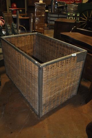 Iron and Wicker Industrial Cart: Iron and Wicker Industrial Cart
