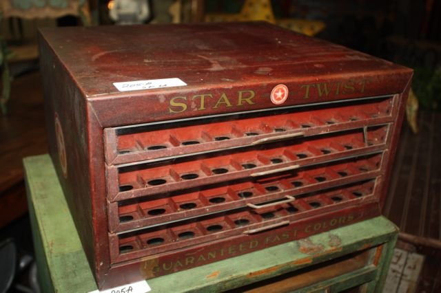 2pc. Lot- Spool Cabinet, Early Bench