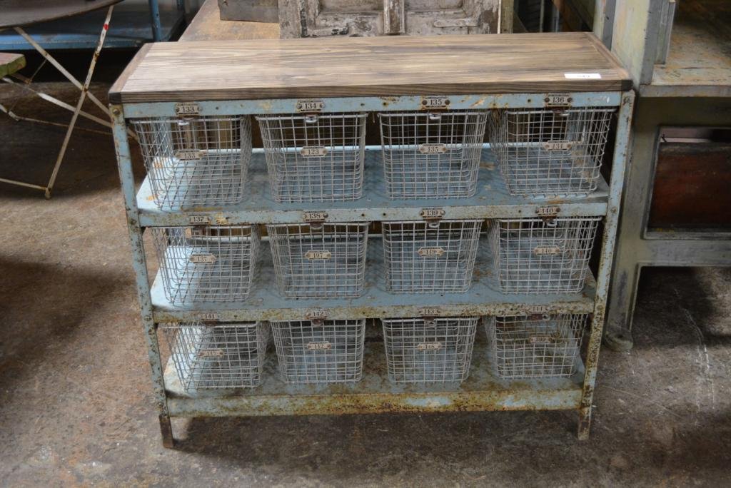 Locker Basket Unit w/ Wood Top 35"H, 40"L, 13 1/2"W: Locker Basket Unit w/ Wood Top 35"H, 40"L, 13 1/2"W