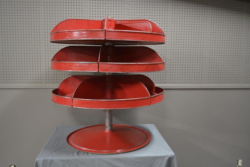 Painted Industrial Revolving Bin 38"H, 34 1/4"round: Painted Industrial Revolving Bin 38"H, 34 1/4"round