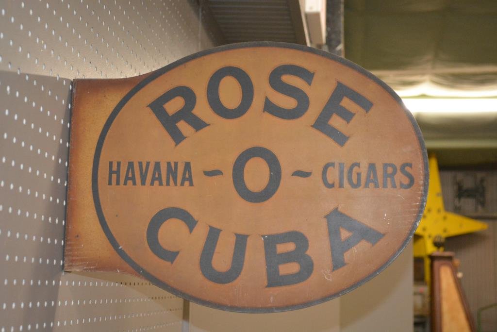 Rose O Cuba Cigar Flange Sign 13"H, 18"L: Rose O Cuba Cigar Flange Sign 13"H, 18"L