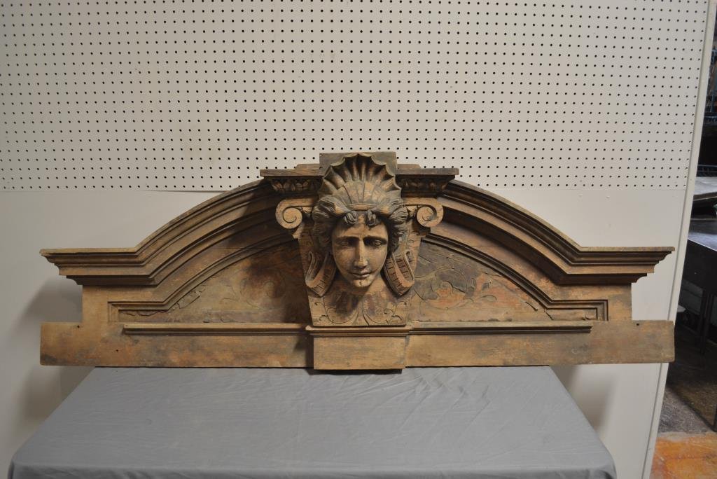 Walnut Arch. Header From Philidelphia 21 1/2"H, 67"L,: Walnut Arch. Header From Philidelphia 21 1/2"H, 67"L, 12"W