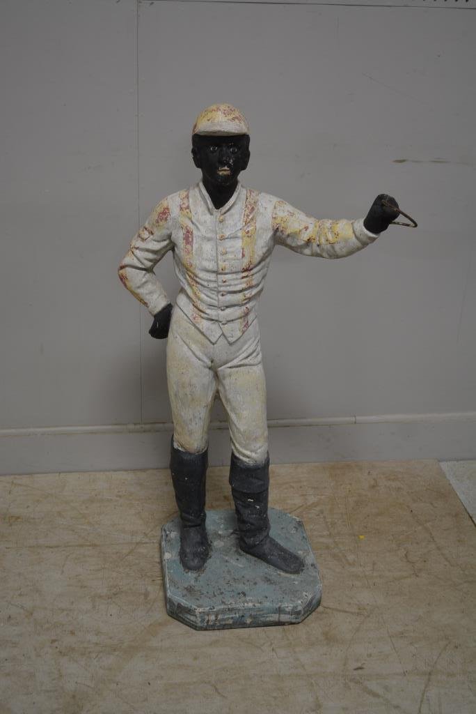 Concrete Lawn Jockey 42"H: Concrete Lawn Jockey 42"H