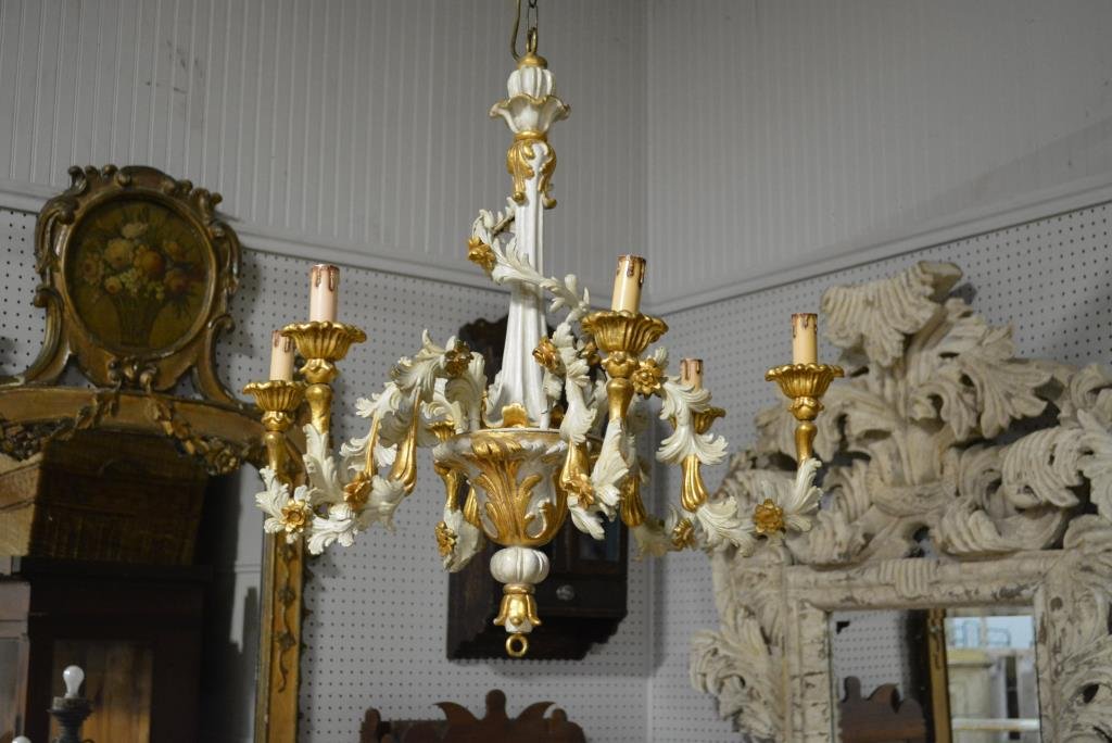 Italian Rocco Chandelier 28"H, 27 1/4"L: Italian Rocco Chandelier 28"H, 27 1/4"L