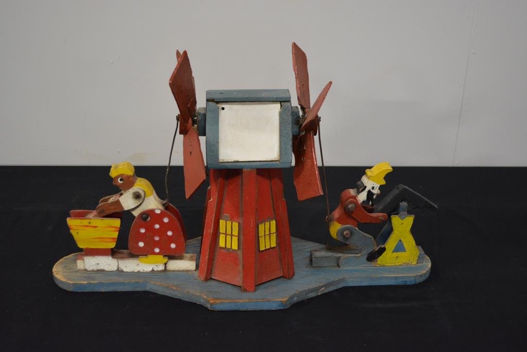 Double Folk Art Whirly-Gig 17"H, 25 1/2"L, 9 1/4"W: Double Folk Art Whirly-Gig 17"H, 25 1/2"L, 9 1/4"W