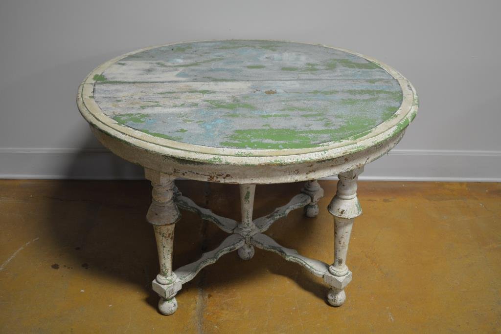 Round Dinning Table great layered painted surface 30"H,: Round Dinning Table great layered painted surface 30"H, 48"round