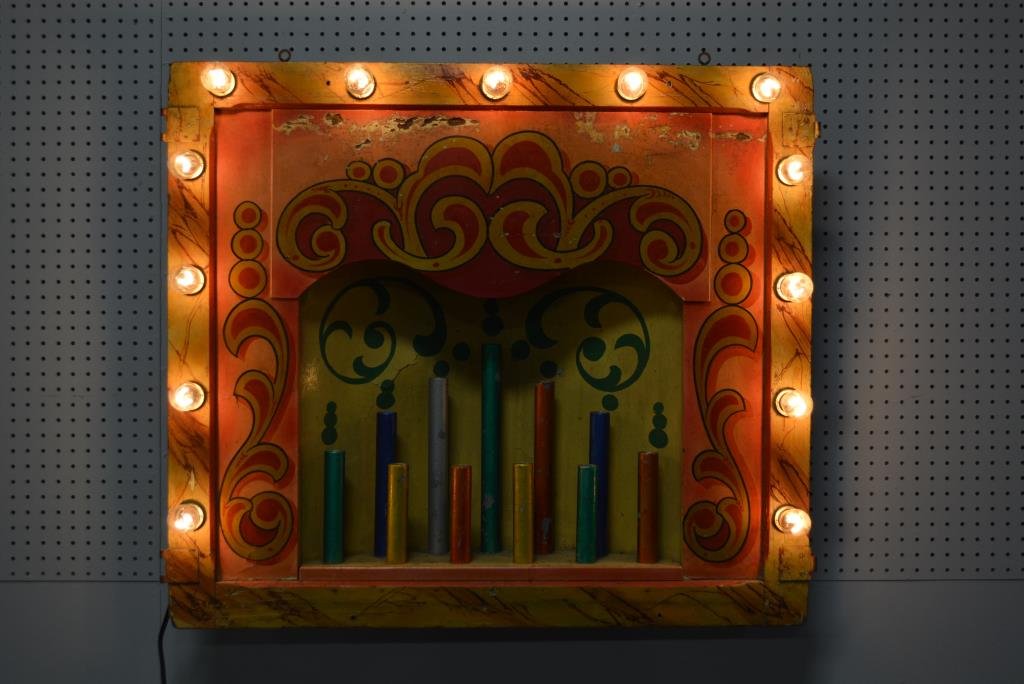 Lighted Organ Pipe Carnival Display 34"H, 39"L, 7 1/2"W: Lighted Organ Pipe Carnival Display 34"H, 39"L, 7 1/2"W