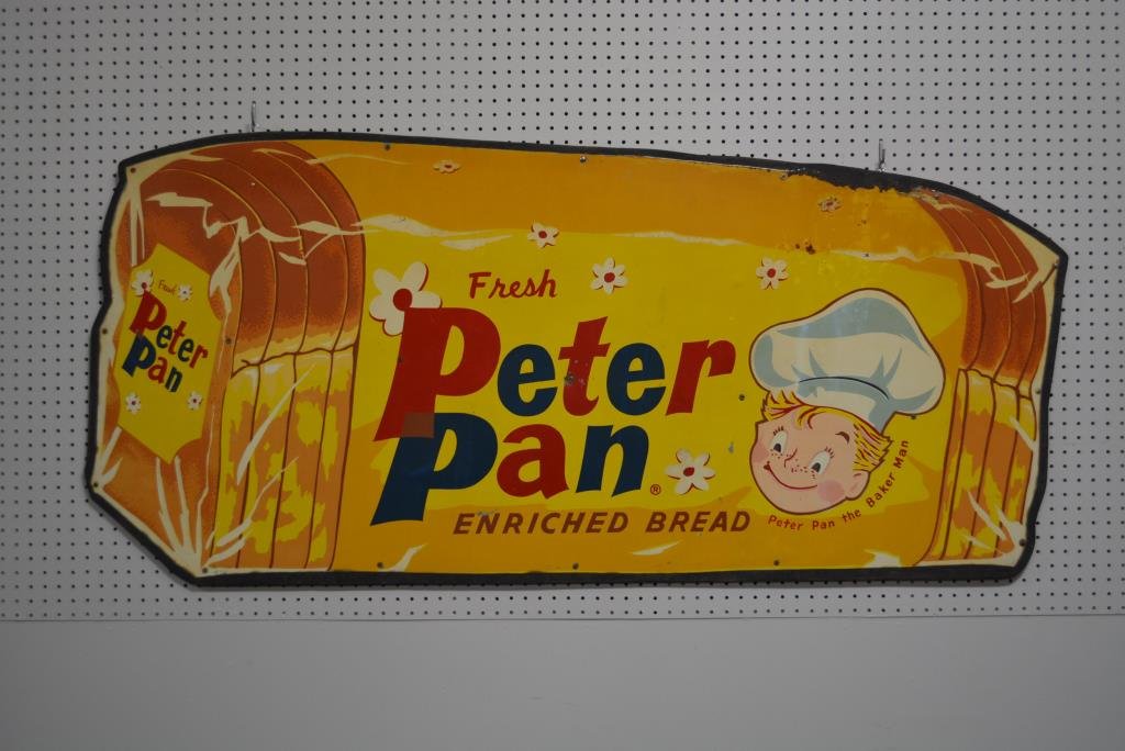 Peter Pan Bread Sign metal 67 1/2" x 31 3/4": Peter Pan Bread Sign metal 67 1/2" x 31 3/4"