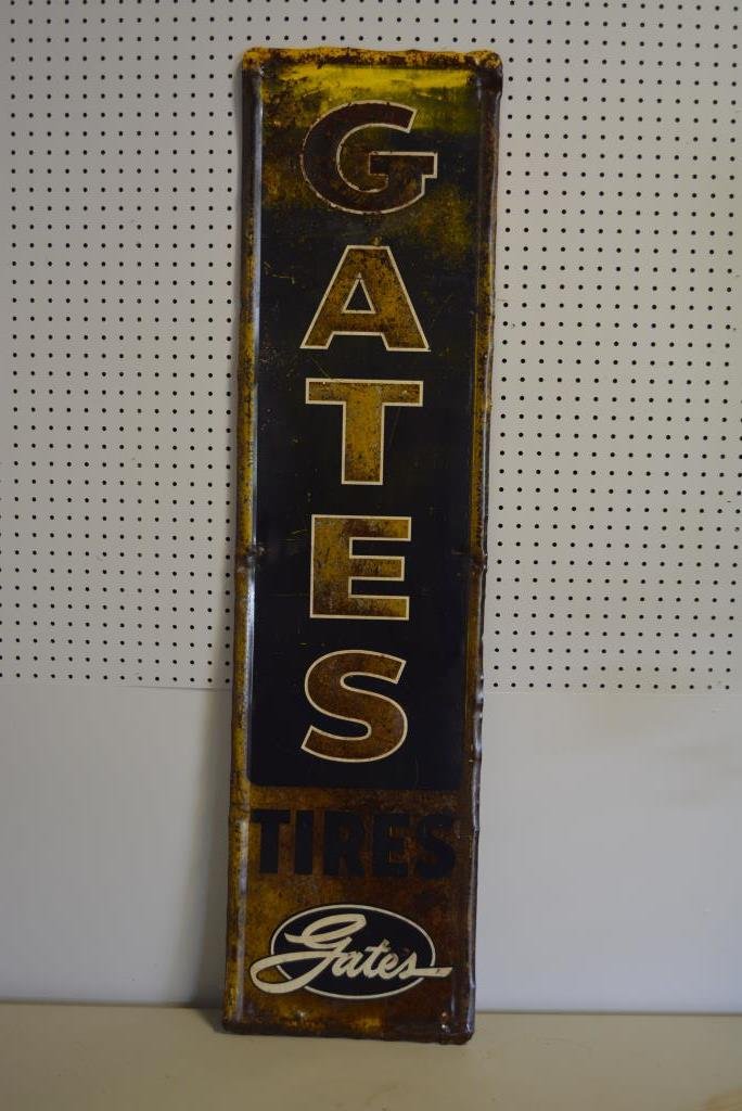Gates Tire Sign metal 53 3/4" x  13 3/4" (1 of 4)