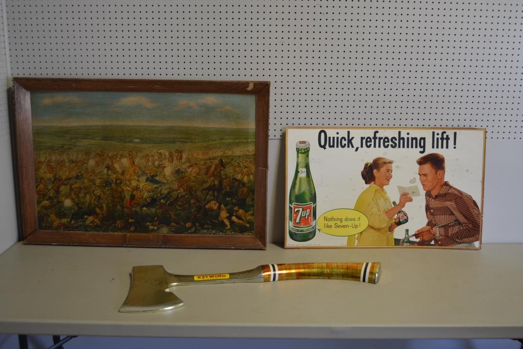 3pc. Advertising Lot 7up, Estwing, Custer's Last Stand (1 of 10)