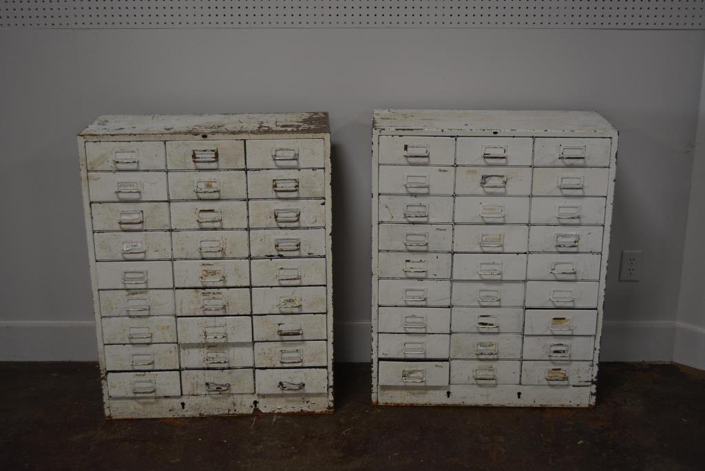 Metal Industrial Drawer Unit X2 37 1/2"H, 29 3/4"L, (1 of 3)