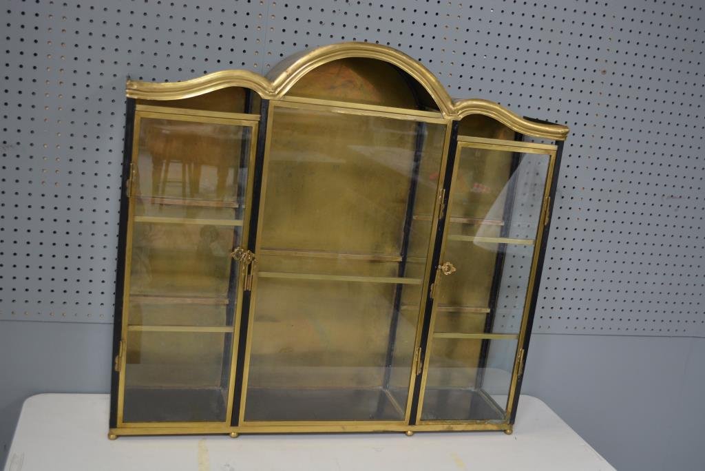 French Hanging Curio Cabinet 32"H,  34 1/2"L,  8"W (1 of 4)