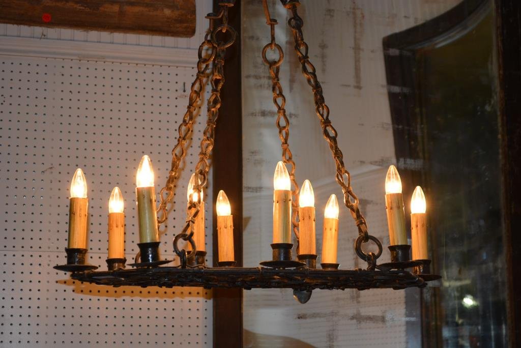 French Wrought Iron Light Fixture (1 of 5)