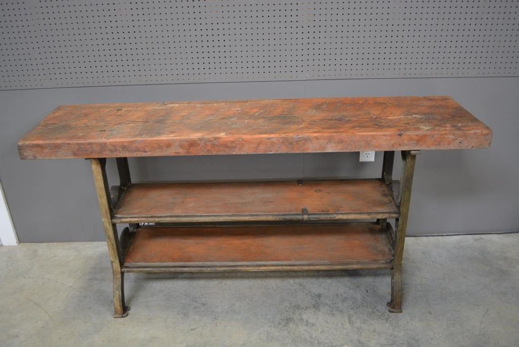 Industrial Work Table from hat factory 33 1/2"H,  71 (1 of 6)