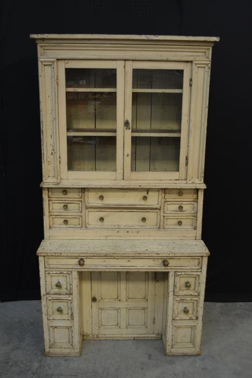 Early Painted New England Cupboard 74 1/2"H,  39 1/4"L, (1 of 4)