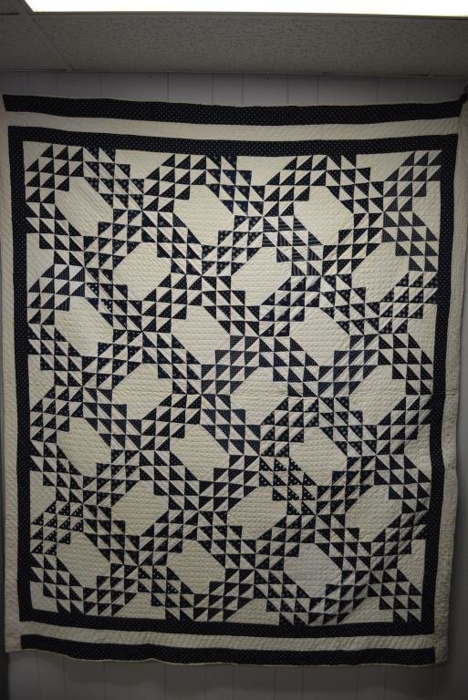 Pa. Blue & White Quilt 77"  x   62 3/4" (1 of 7)