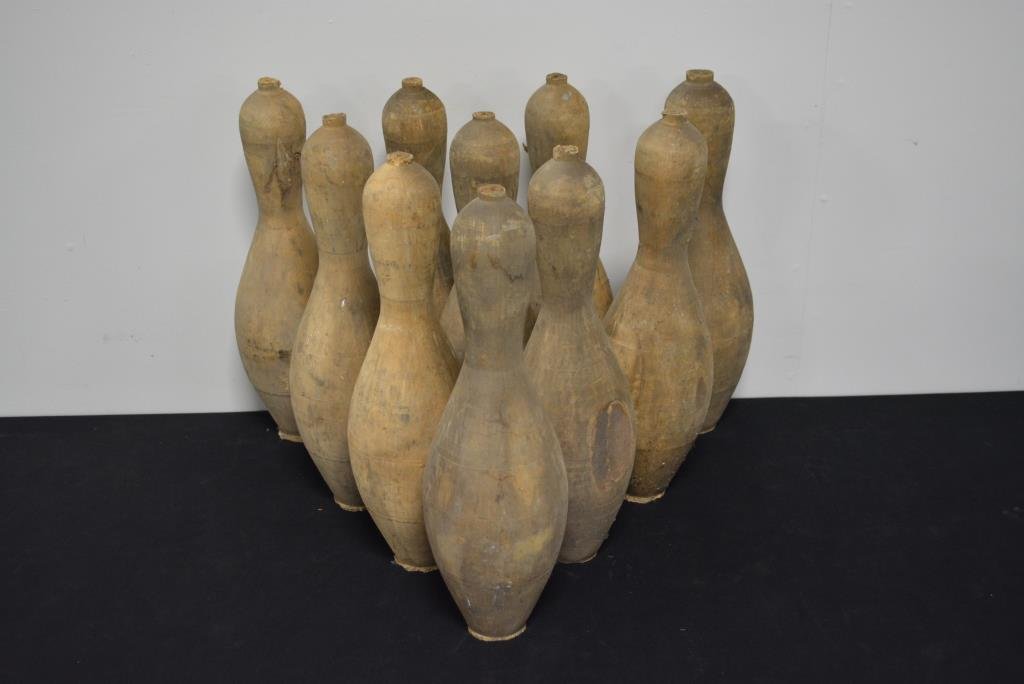 Lot of 10 Bowling Pins 16"H,  4 3/4" round     ea. (1 of 3)